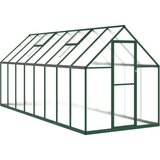 vidaXL Rastlinjak z okvirjem zelen 445x169x195 cm aluminij | Shoptok.si