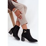 Boto Insulated Women's Ankle Boots on Heel with Gold Detail Black Renora | shoptok.hr