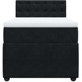 vidaXL Box spring postelja z vzmetnico črna 100x200 cm žamet | Shoptok.si