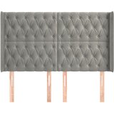  Uzglavlje s ušima svjetlosivo 147x16x118/128 cm baršunasto | shoptok.hr