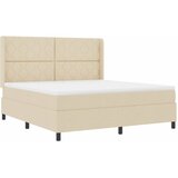  Krevet s opruga kutije s jastukom Krema 200 x 180 cm tkanina | shoptok.hr