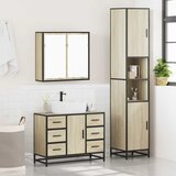  3-dijelni set kupaonskog namještaja boja hrasta sonome drveni | shoptok.hr