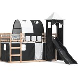  The living store pograd s toboganom in zavesami bel in črn 80x200 cm - pograd, (21488388) | Shoptok.si