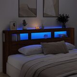 The Living Store LED posteljno vzglavje rjavi hrast 220x18,5x103,5 cm inž. les - LED Posteljno Vzglavje, (21442560) Cene