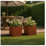 vidaXL Vrtna saksija 2 kom. Rđa 45 x 45 x 45 cm Otporni čelik - Otporni čelik 45 x 45 x 45 cm 2 | shoptok.hr