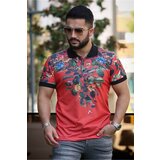 Madmext Red Flower Detailed Polo T-Shirt 2885 Cene
