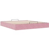 vidaXL Otomanski posteljni okvir brez vzmetnice roza 200x200 cm žamet | Shoptok.si