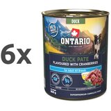 Ontario Dog Adult konzerva, pašteta - raca in brusnice 6 x 800 g Cene