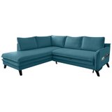 Miuform turkizna raztegljiva raztegljiva sedežna garnitura Charming Charlie L, levi kot | Shoptok.si