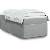 vidaXL Box spring postelja z vzmetnico svetlo siva 80x200 cm blago | Shoptok.si