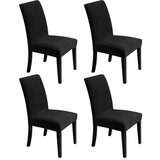 Home & Marker Raztegljive prevleke za stole (4 kosi) | CHAIRGLAM Črna, (21372823) | Shoptok.si