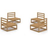  The Living Store Vrtna sedežna garnitura 4-delna medeno rjava trdna borovina - Vrtna Sedežna Garnitura, (21445211) | Shoptok.si