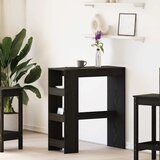  Barski stol s policama Crni hrast 90x40x103,5 cm Konstruirano drvo Cene