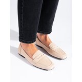 SHELOVET Classic beige suede loafers Cene