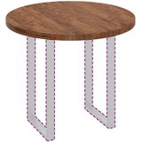  Gornji dio stola Svijetlosmeđa Ø 90 x 4 cm Čvrsto Hrastovo Drvo | shoptok.hr
