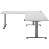 CARRYHOME KOTNA PISALNA MIZA leseni material bela, barve aluminija | Shoptok.si
