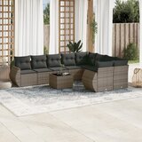 Maison Chic Seti vrtnega pohištva - Vrtna garnitura - Vrtni pohištvo set 10-delna z blazinami siv poli ratan, (21816919) | Shoptok.si
