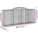  Lučne gabionske košare 17kom 300x50x120/140cm pocinčano željezo | shoptok.hr