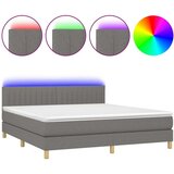  Krevet box spring s madracem LED tamnosivi 160x200 cm tkanina | shoptok.hr