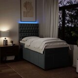  Krevet s oprugama i madracem tamnosivi 100 x 200 cm od tkanine | shoptok.hr