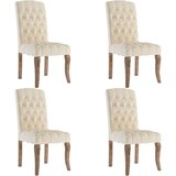  The Living Store Jedilni stoli 4 kosi bež blago videz platna - Jedilni Stol, (21495864) | Shoptok.si