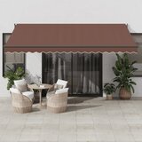 vidaXL Avtomatsko zložljiva tenda rjava 450x300 cm | Shoptok.si