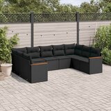  9-dijelni set vrtnih sofa s jastucima crni od poliratana | shoptok.hr