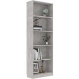 vidaXL Knjižna omara 5-nadstropna betonsko siva 60x24x175 cm, (20622644) | Shoptok.si