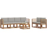  Set vanjskih sofa 7 pcs Prirodna i svijetlo siva | shoptok.hr