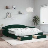  Dnevni krevet na razvlačenje tamnozeleni 100x200 cm baršunasti | Eponuda.com