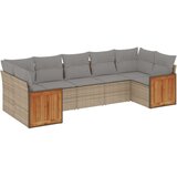  7-dijelni set vrtnih sofa od poliratana s jastucima bež | shoptok.hr