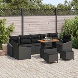 Sjedeća garnitura za vrt 10 kom. 9-Broj sjedala Crna Poli ratan 90 x 55 x 71 cm | shoptok.hr