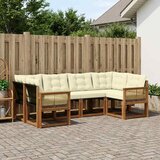  Set vanjskih sofa 6 kom. Prirodna i krem Smeđa 245 x 128,5 x 73 cm | shoptok.hr