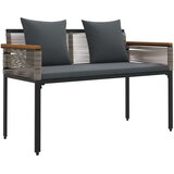  Zunanja klop Siva in temno siva 117 x 54 x 74.5 cm poli ratan, (5000272950) | Shoptok.si