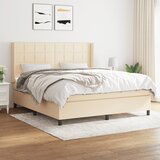  The Living Store Box spring postelja z vzmetnico krem 180x200 cm blago - Box Spring Postelja, (21449084) Cene