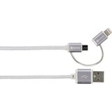 Skross Apple iPad/iPhone/iPod priključni kabel [1x USB - 1x moški konektor mikro USB \, moški konektor Apple dock lightning] 1.00 m srebrna, (20432908) | Shoptok.si