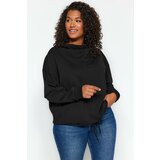 Trendyol Curve Black Collar Detailed Thick Knitted Sweatshirt Cene