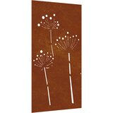  Vrtni zidni ukras 105 x 55 cm čelik COR-TEN s cvjetnim uzorkom | Eponuda.com