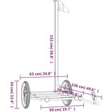 Prikolica za bicikl crna 126 x 63 x 34 cm željezna | shoptok.hr