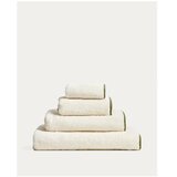 Kave Home Bela/zelena frotirna bombažna brisača 70x140 cm Sedora – | Shoptok.si