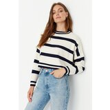 Trendyol Ecru Striped Knitwear Sweater Cene