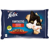 Purina Felix felix fantastic odabrani okusi sela, potpuna hrana za kućne ljubimce, za odrasle mačke, mokra hrana s govedinom u želeu i s piletinom u želeu, 4x85g | shoptok.hr