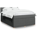 vidaXL Box spring postelja z vzmetnico temno siva 140x200 cm blago | Shoptok.si
