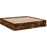 vidaXL Posteljni okvir dimljeni hrast 200x200 cm inženirski les, (21156013) Cene