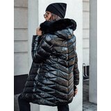 DStreet Kurtka zimowa damska pikowana z kapturem CRYSTAL czarna | shoptok.hr