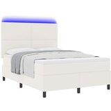 Box Postelja s podnožjem z vzmetnico in LED kremna 160x200 cm kordurovna tkanina, (22083800) | Shoptok.si