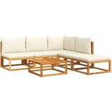 The Living Store Vrtna sedežna garnitura 6-delna z blazinami trden akacijev les - Vrtna Sedežna Garnitura, (21625606) | Shoptok.si