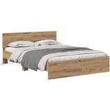 vidaXL Konstrukcija postelje Umetni hrast 120 x 190 cm Konstruiran les | Shoptok.si