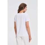 Marisse White T-Shirt With A Print On The Pocket | Shoptok.si