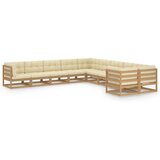 The Living Store Vrtna sedežna garnitura z blazinami 10-delna medeno rjava - Vrtna Sedežna Garnitura, (21465797) | Shoptok.si